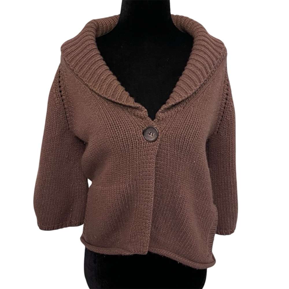 Theory Chunky Knit Cardigan Sweater Cashmere Blend Size M - Picture 2 of 6